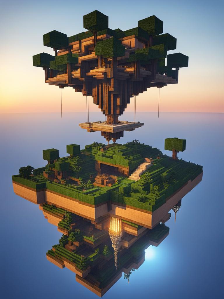 floating island base with gravity-defying architecture - minecraft house ideas minecraft block style