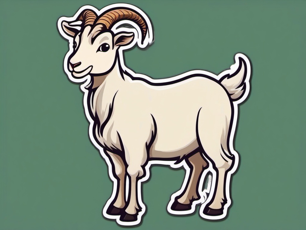 Goat cartoon - sure-footed climber with horns  cartoon sticker style