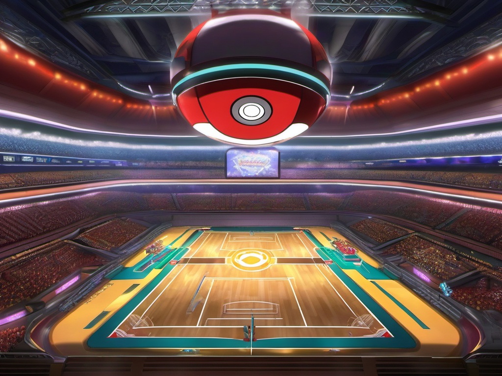 Pokemon Battle Arena in Anime Pokemon Stadium Setting Pokemon Anime Wallpaper intricate details, patterns, wallpaper photo