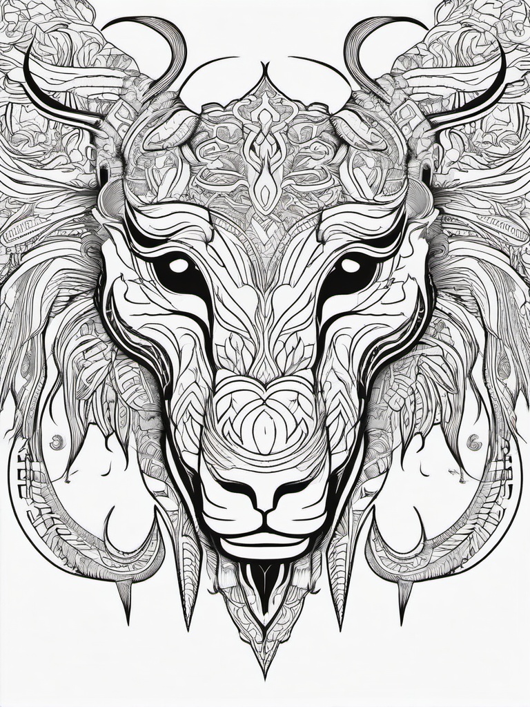 Fomorian Coloring Pages - Giant Beasts from Irish Mythology  minimal black outline printable sheet, coloring page