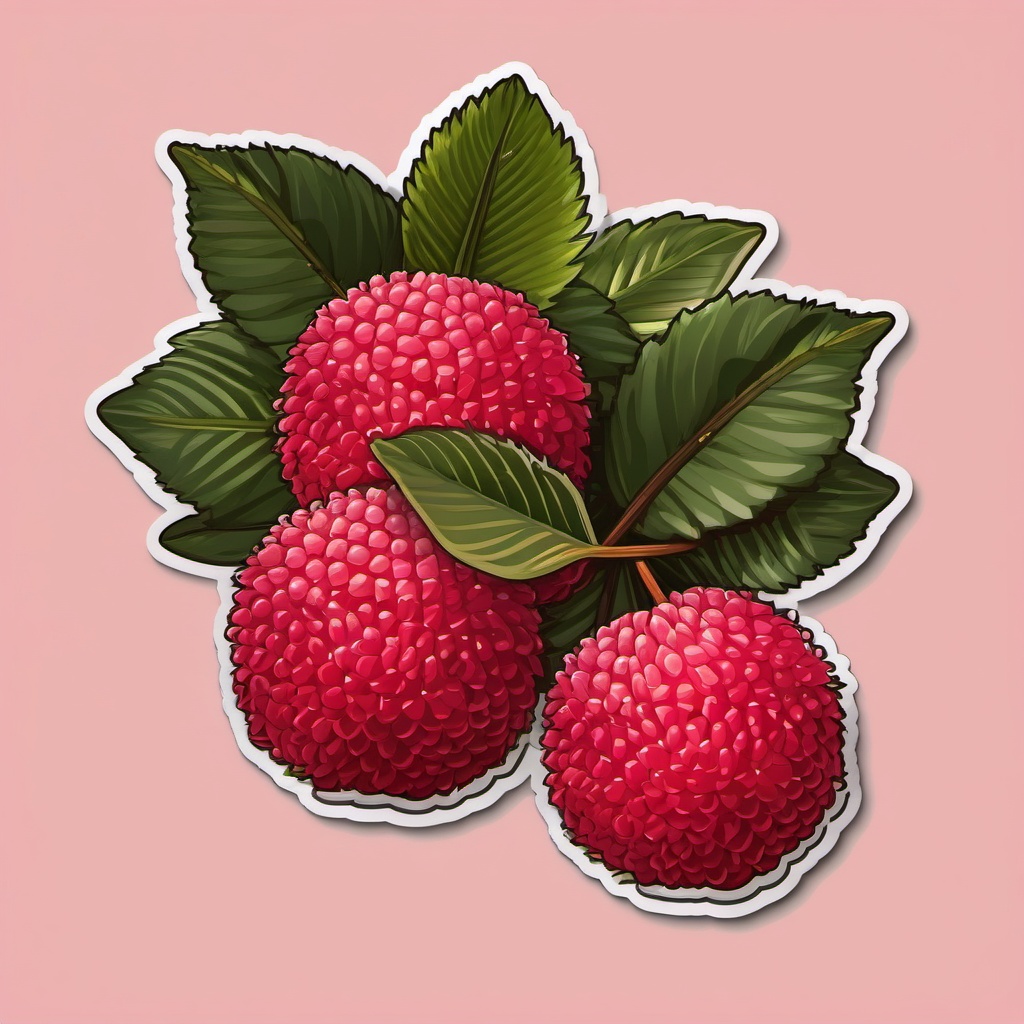 Lychee Sticker - Exotic and fragrant, a lychee-patterned treat to enjoy, , sticker vector art, minimalist design