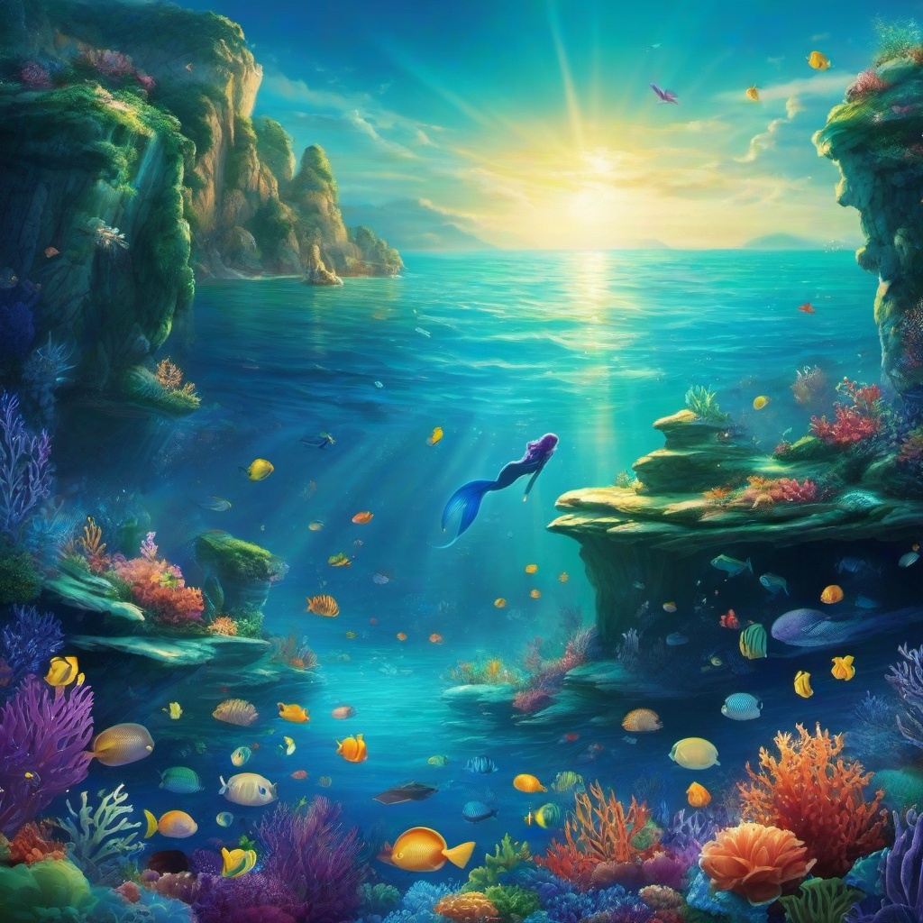 Ocean Background Wallpaper - little mermaid ocean background  