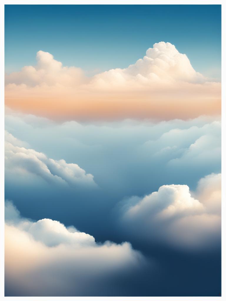 cloud clipart in a tranquil sky - drifting serenely among the clouds. 