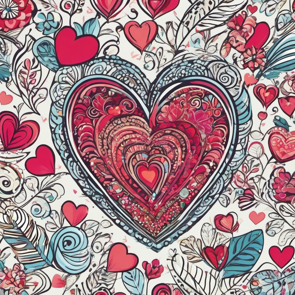 Heart Background Wallpaper - heart doodle wallpaper  