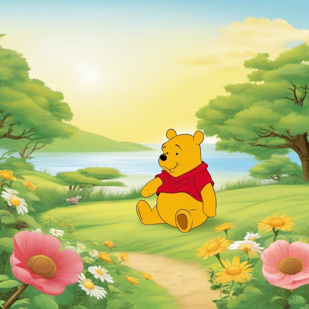 Winnie The Pooh clipart - Pooh bear under the sun  vector clipart