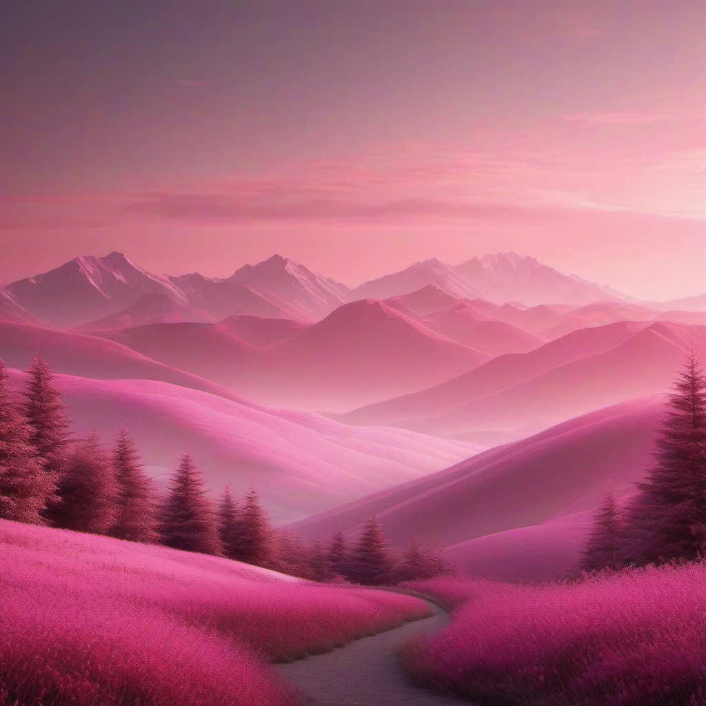 Pink Aesthetic Landscape Wallpaper Adding a Dreamy and Aesthetic Touch with Soft Pink Hues intricate details, patterns, wallpaper photo