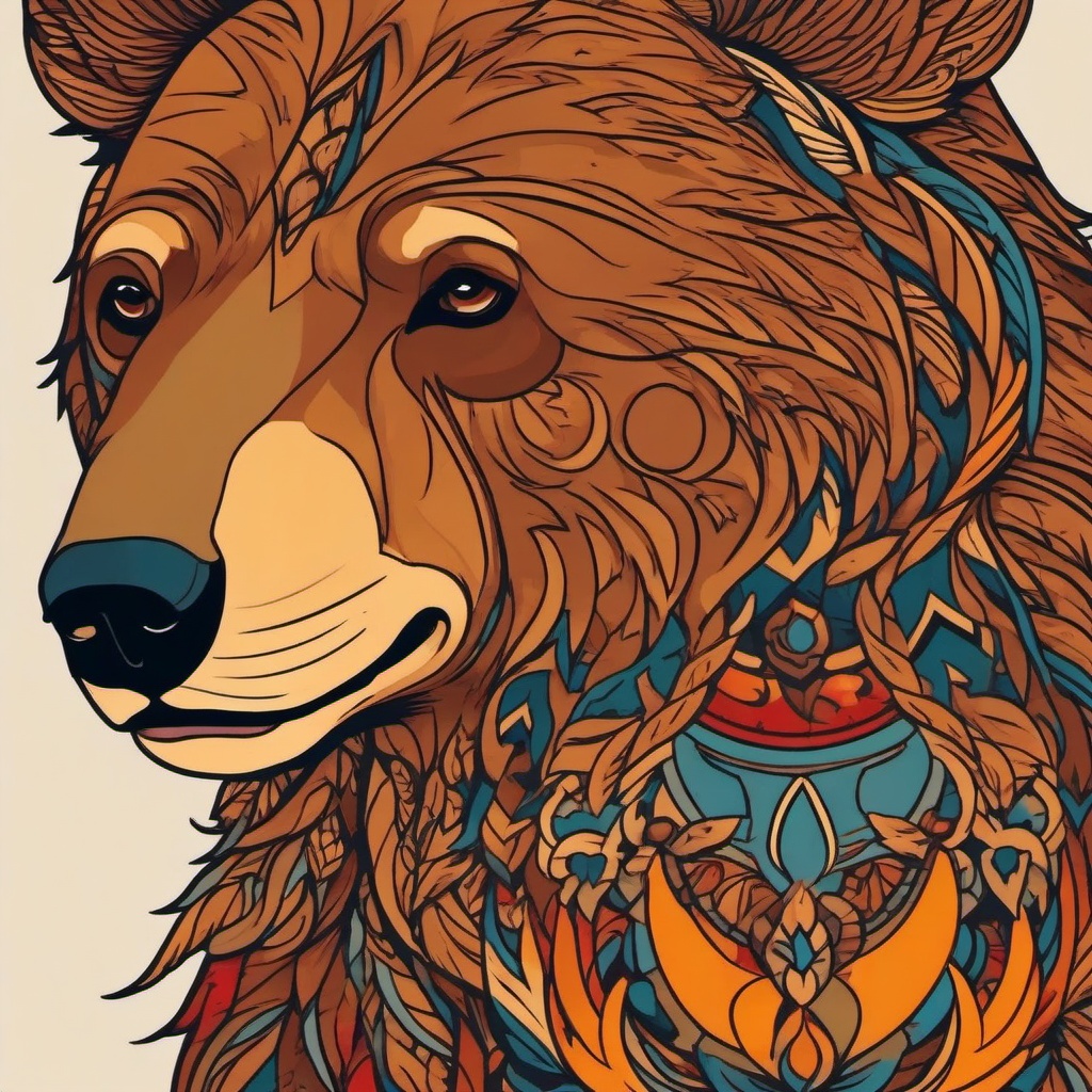 brother bear tattoo  simple vector color tattoo