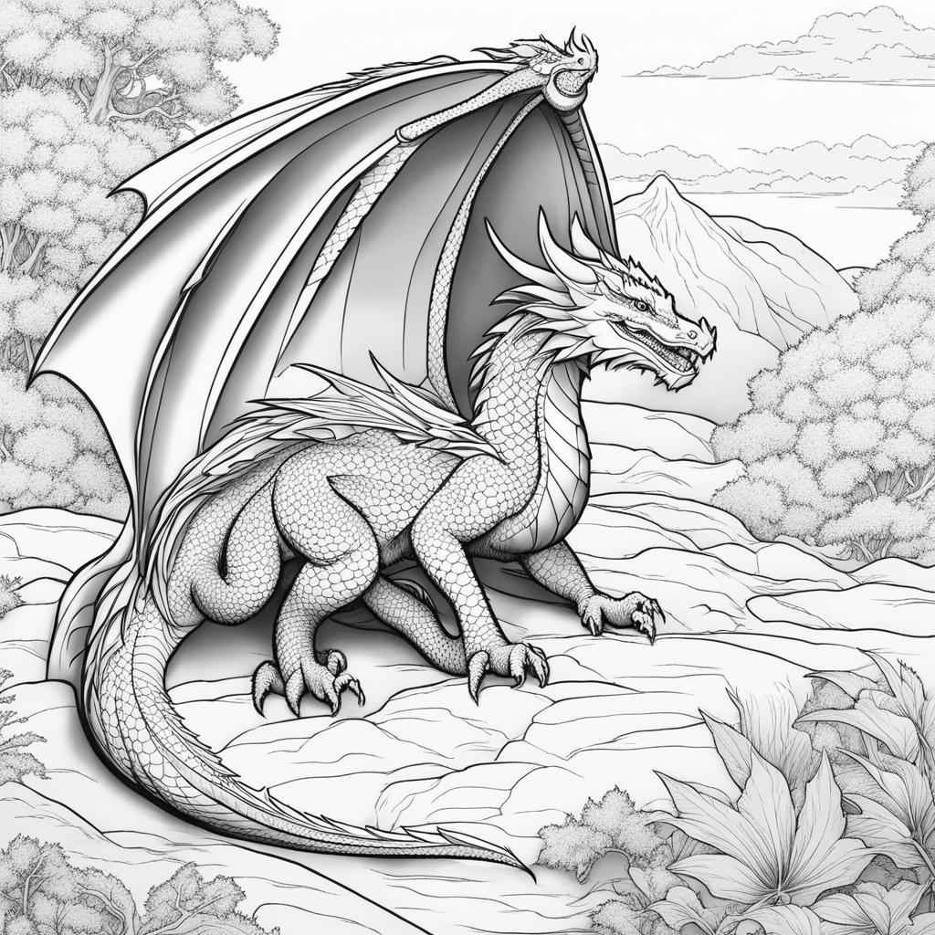 dragon coloring pages - a wise dragon imparts ancient wisdom to a young adventurer. 