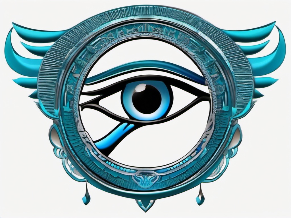 eye of horus tattoo design  simple color tattoo,minimal,white background