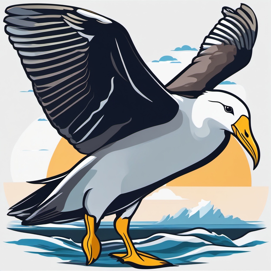 Albatross clipart - Oceanic bird known for its long-distance flight, ,color clipart vector style