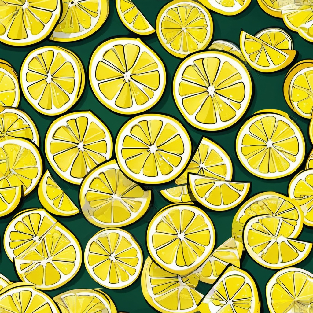 Lemon Slices Clipart - Slices of tangy lemon.  color vector clipart, minimal style