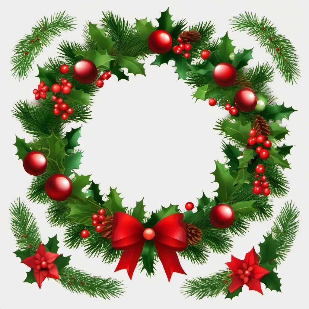 Christmas Clipart Wreath,Decorating a holiday party with Christmas clipart wreath  simple, 2d flat