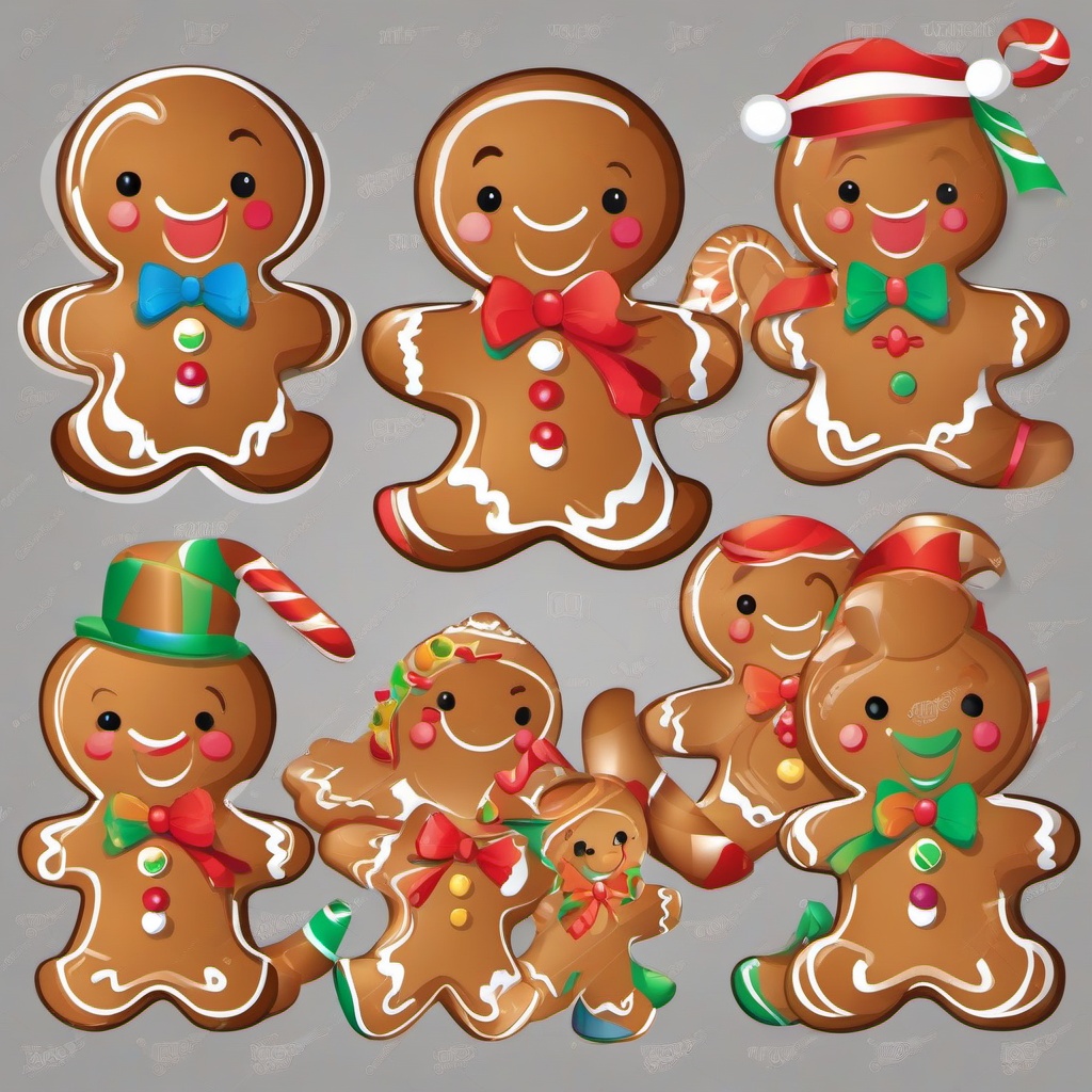 Gingerbread Man clipart - gingerbread man with cheerful expressions  