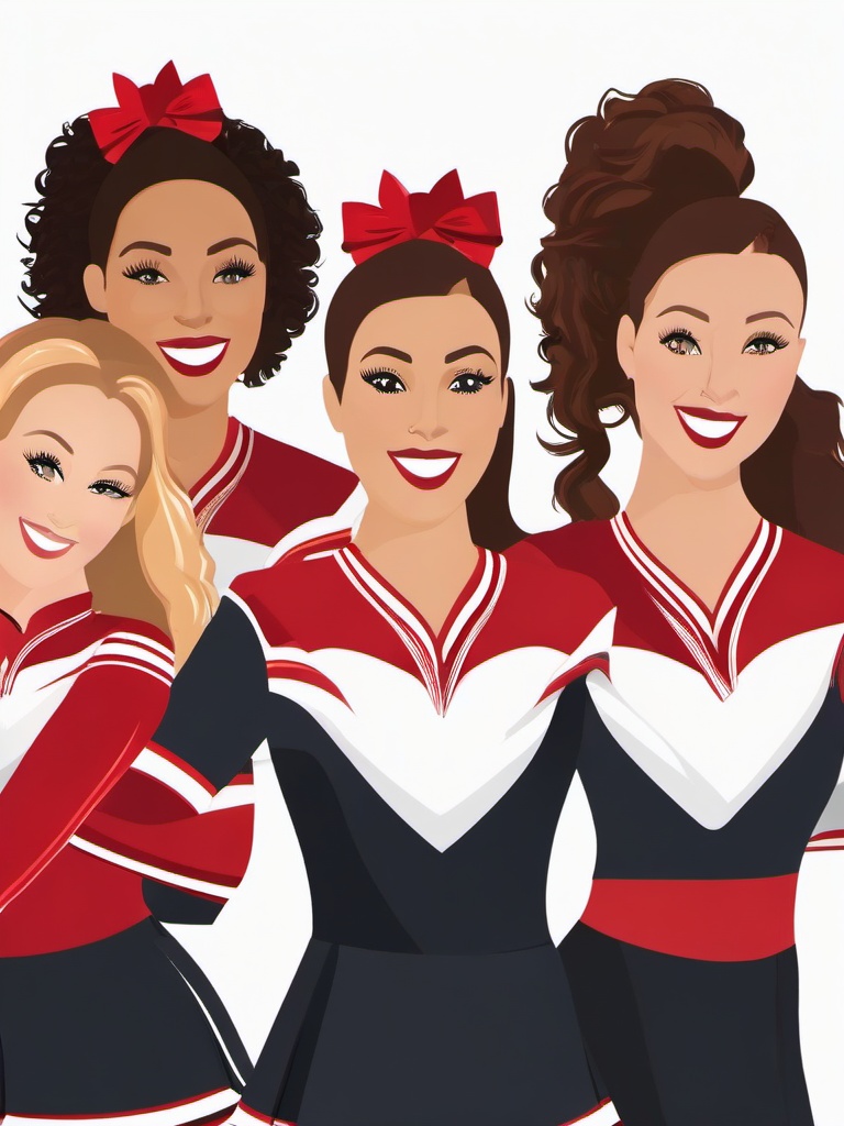 Cheerleader clipart - cheerleader team cheering for their squad  