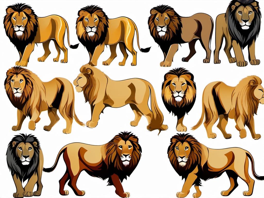 Lion Clipart, Majestic lions in the wild. 