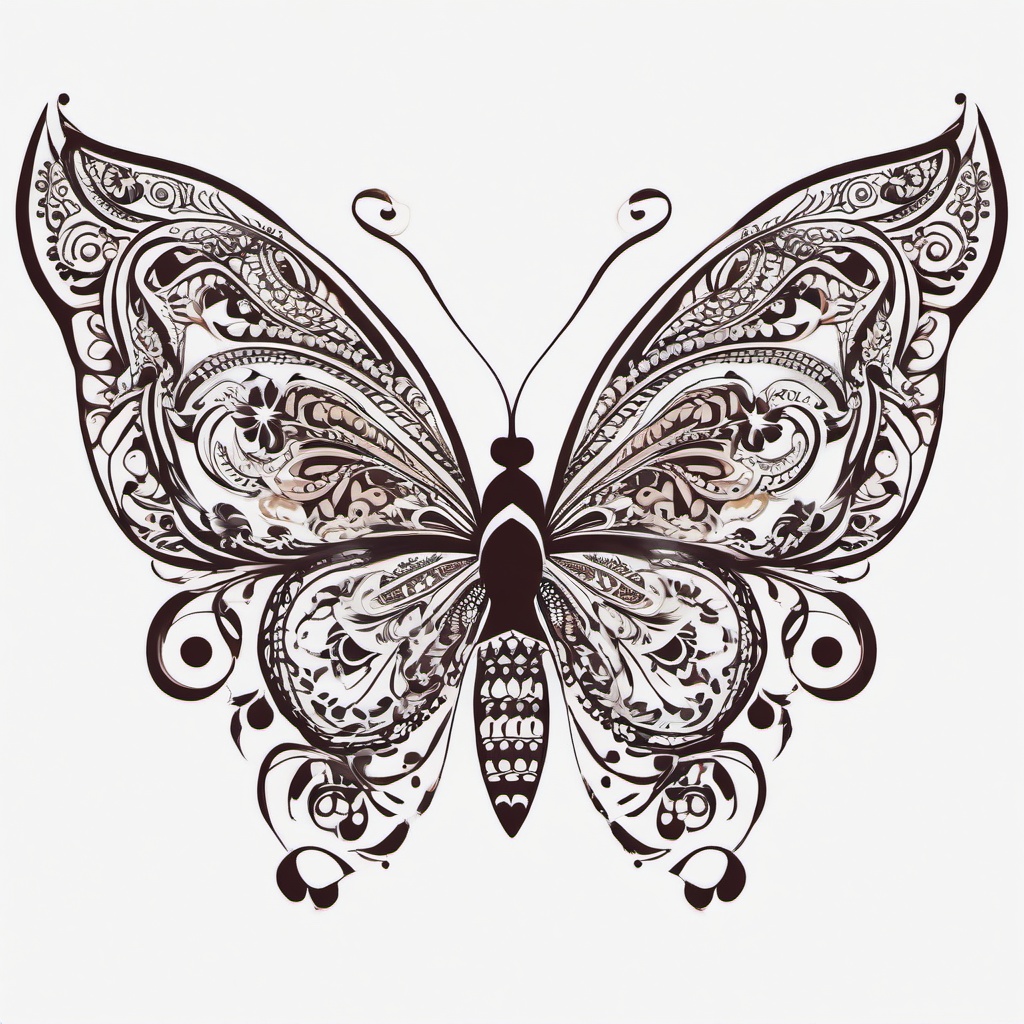 Tattoo doodle Henna butterfly Stock Vector by ©margolana 86683286