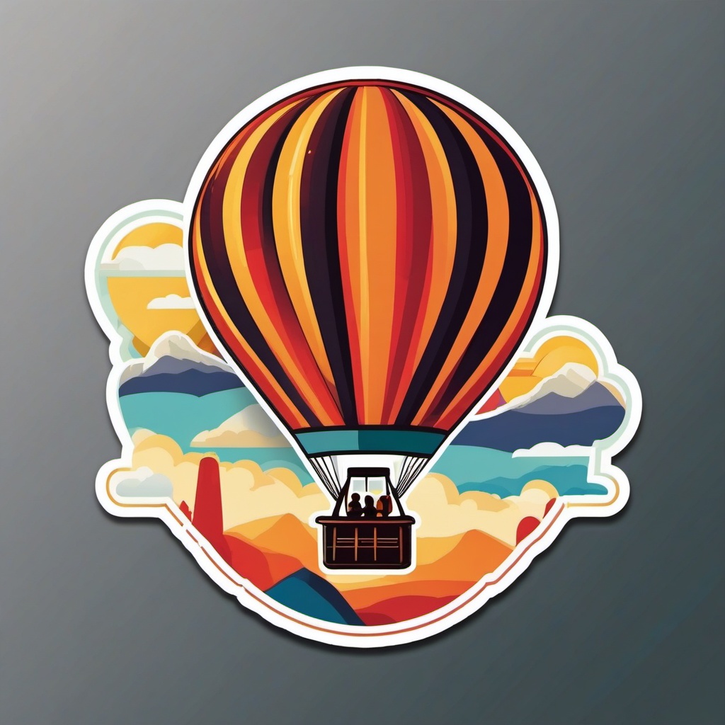 Albuquerque Balloon Fiesta sticker- Annual hot air balloon festival in New Mexico, , sticker vector art, minimalist design