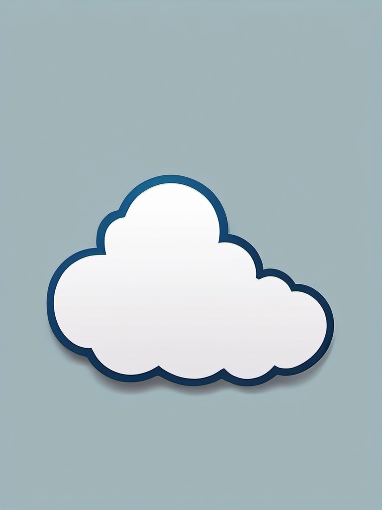 Cloud Sticker - Fluffy white cloud design, ,vector color sticker art,minimal