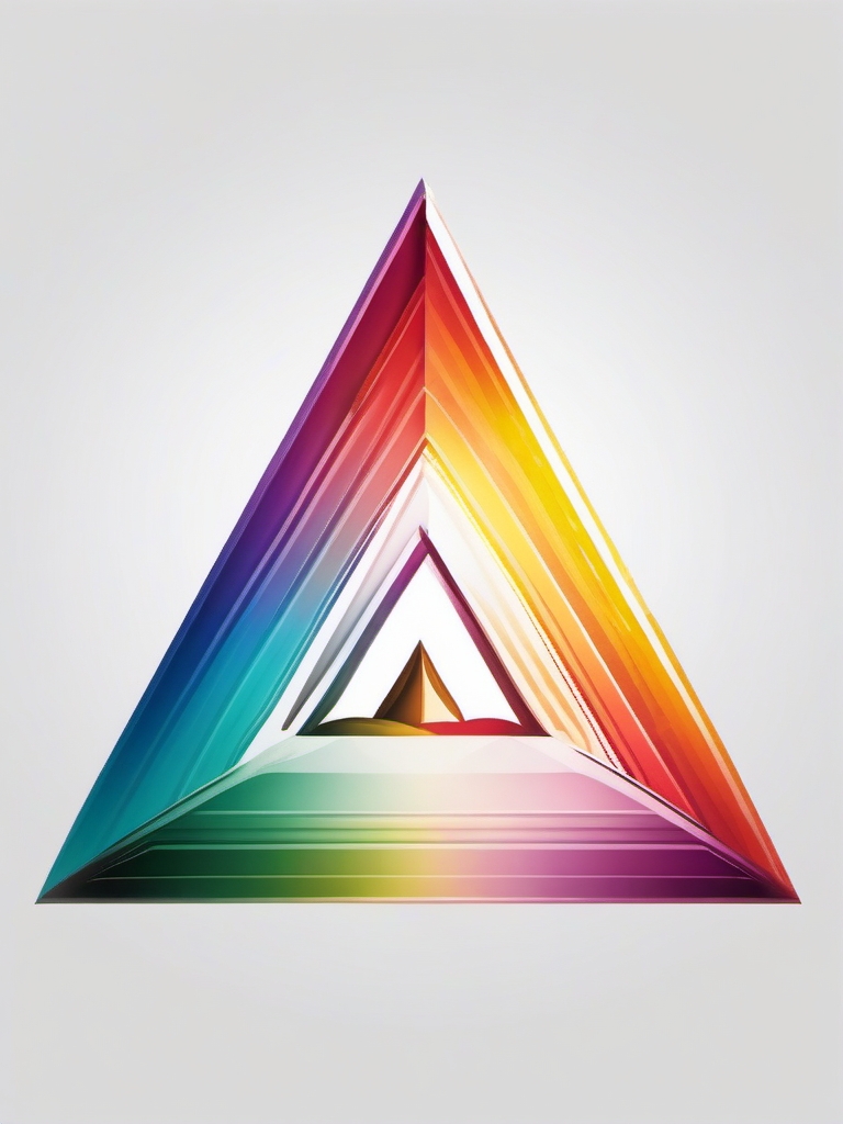 Rainbow atmosphere tattoo. Prism of atmospheric colors.  color tattoo style, minimalist design,white background