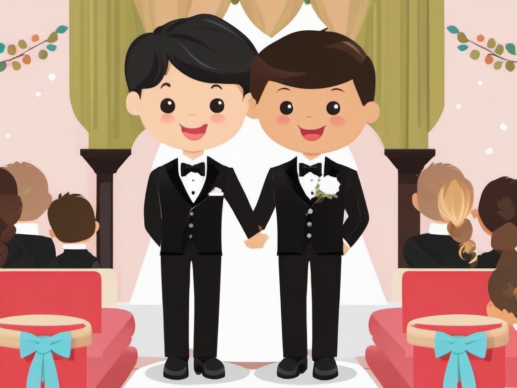 Wedding Ring Bearer clipart - Cute ring bearer in the ceremony, ,vector color clipart,minimal