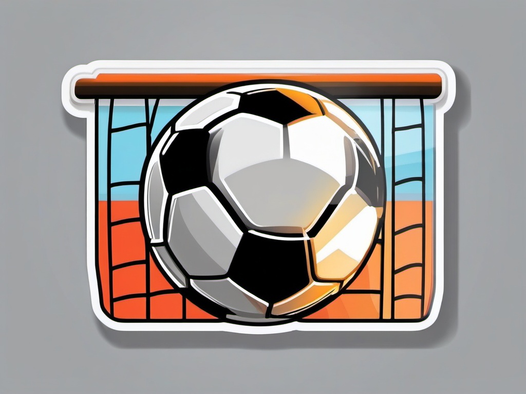 Soccer Ball and Goal Emoji Sticker - Goal-scoring thrill, , sticker vector art, minimalist design