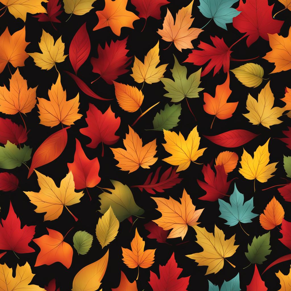 fall leaves clipart - multicolored autumn leaves, swirling and twirling in a mesmerizing dance 