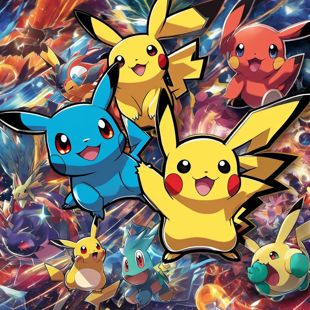 Pokemon Wallpaper - Iconic Pokemon Battles and Pikachu wallpaper splash art, vibrant colors, intricate patterns