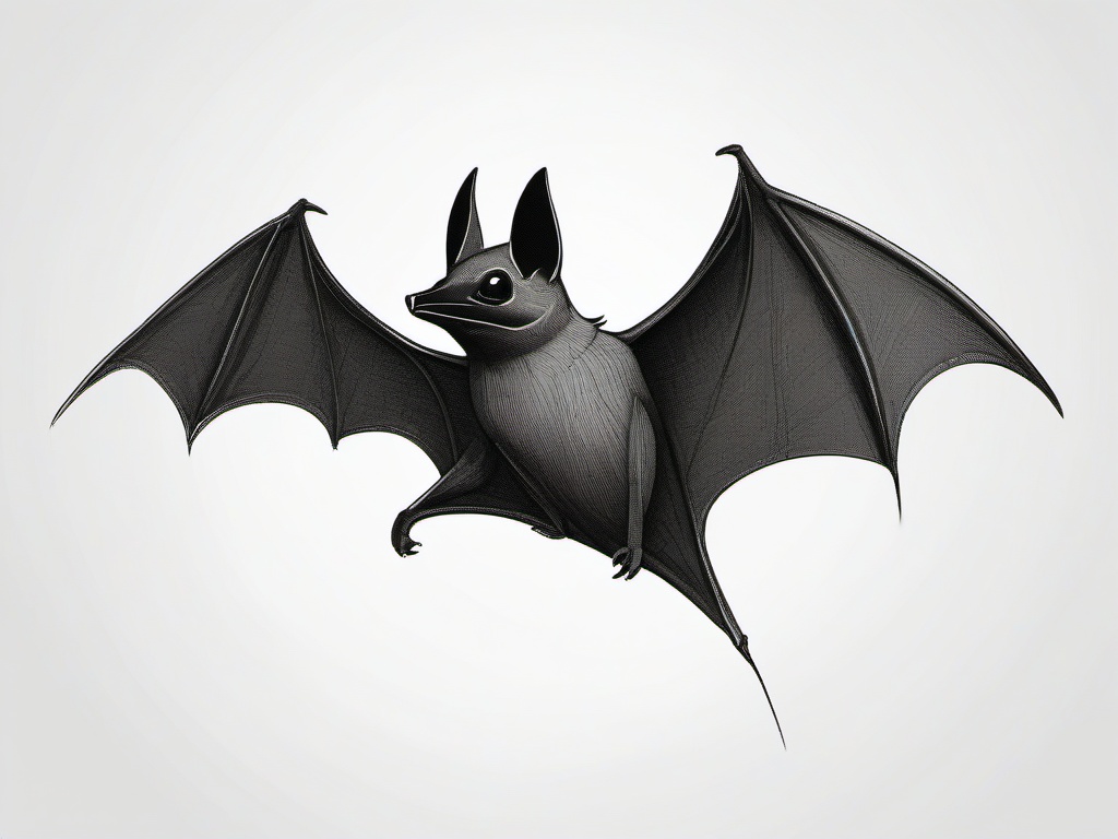 drawing of a saddle-backed bat  minimal rough sketch scribbles,doodles,black and white