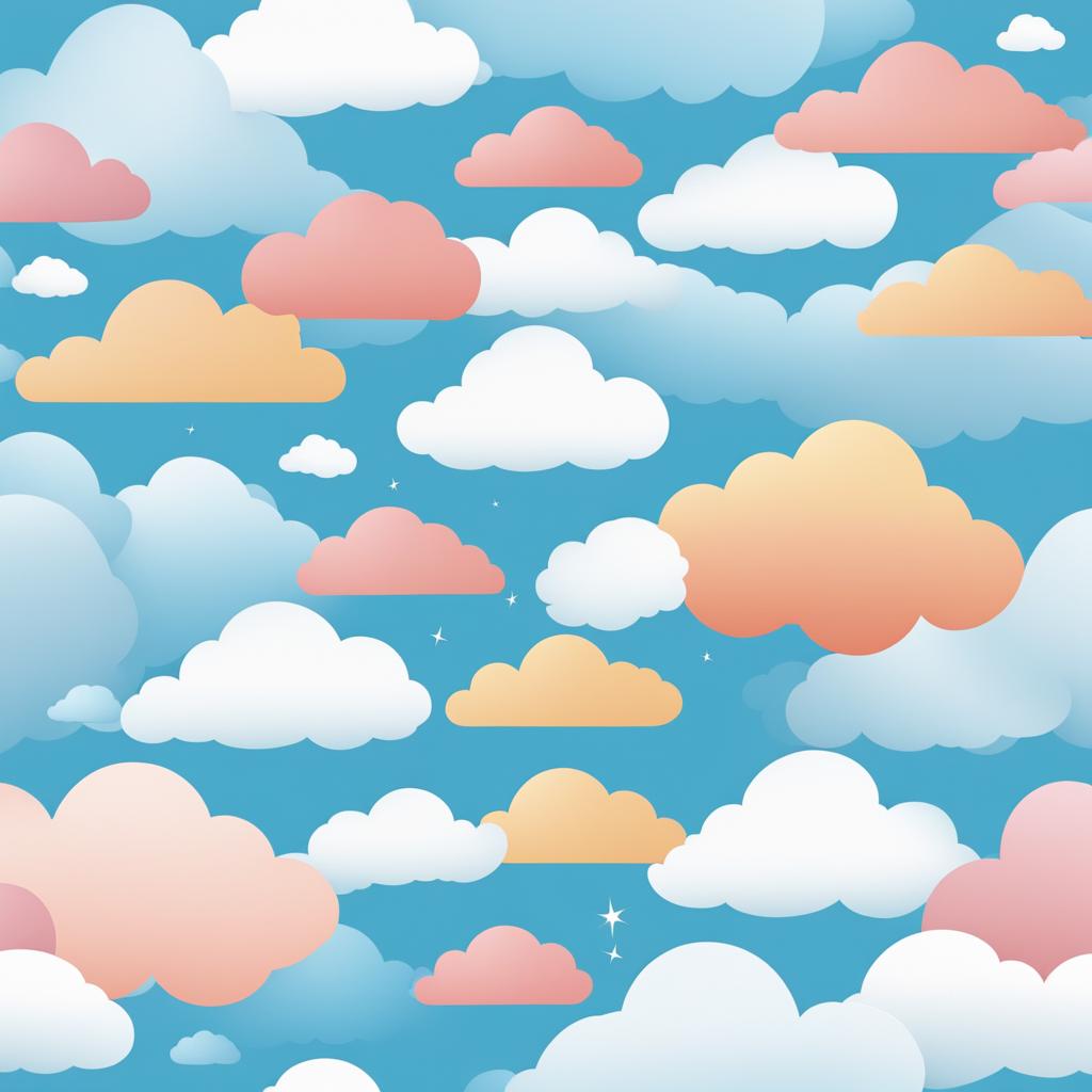 cloud clipart - floating peacefully in the sky. 