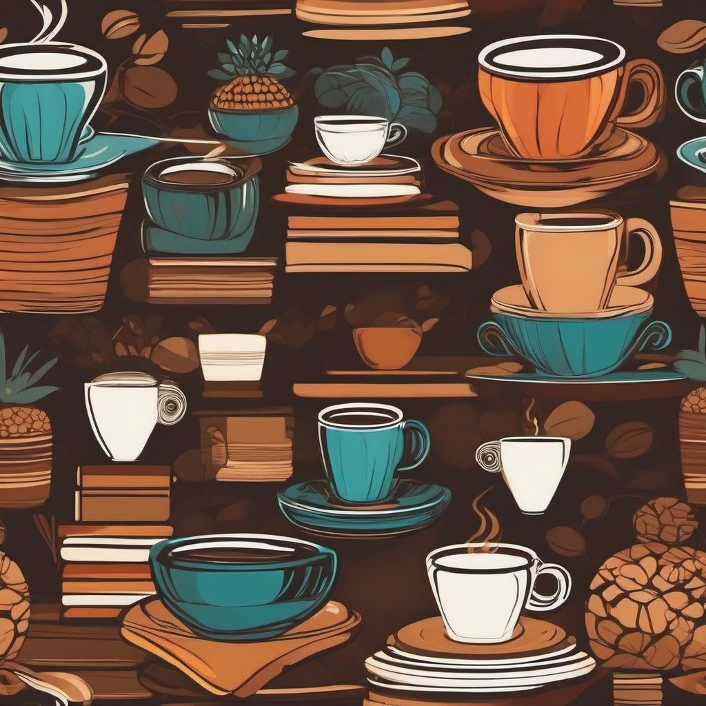 Cute Wallpaper PC - Cozy Coffee Shop Corner wallpaper, abstract art style, patterns, intricate