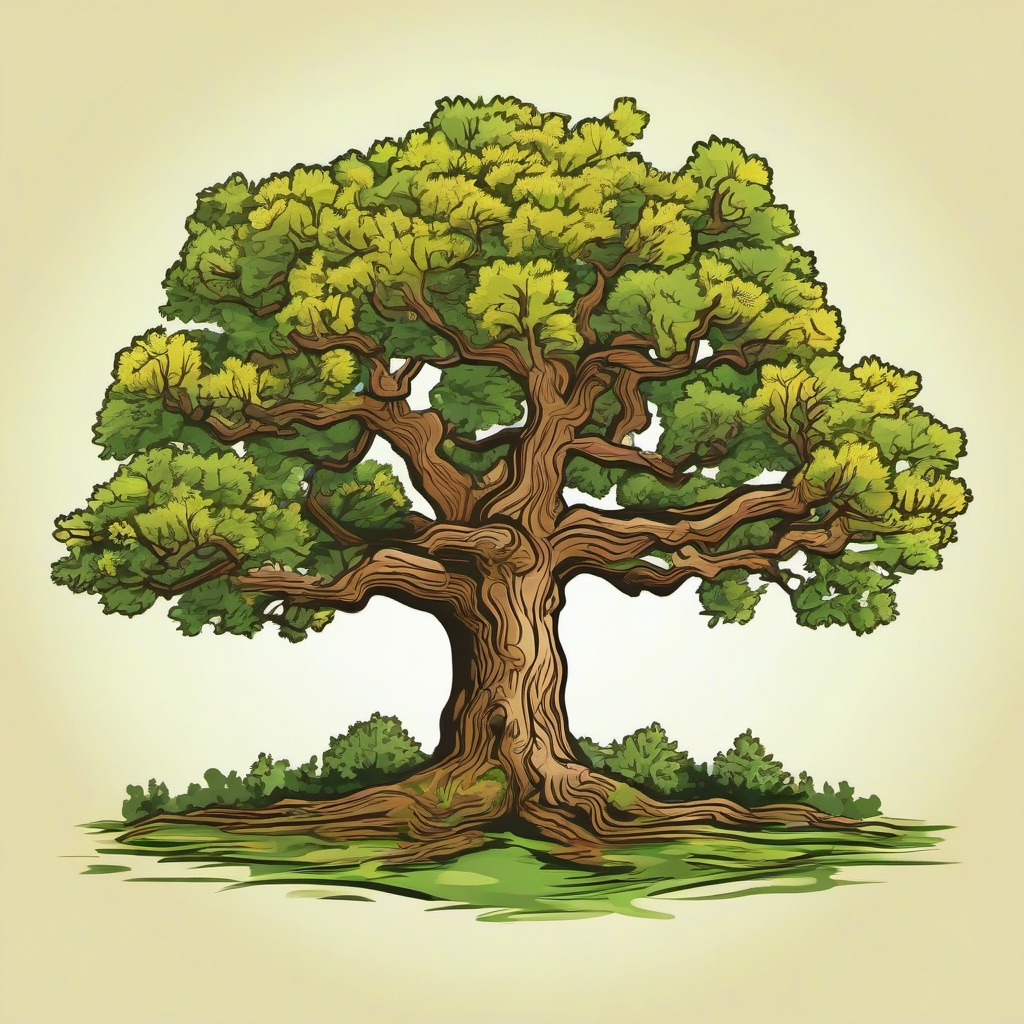 oak tree  , vector illustration, clipart