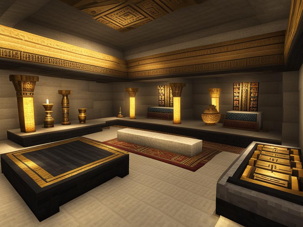 ancient egyptian tomb filled with treasures - minecraft house design ideas 