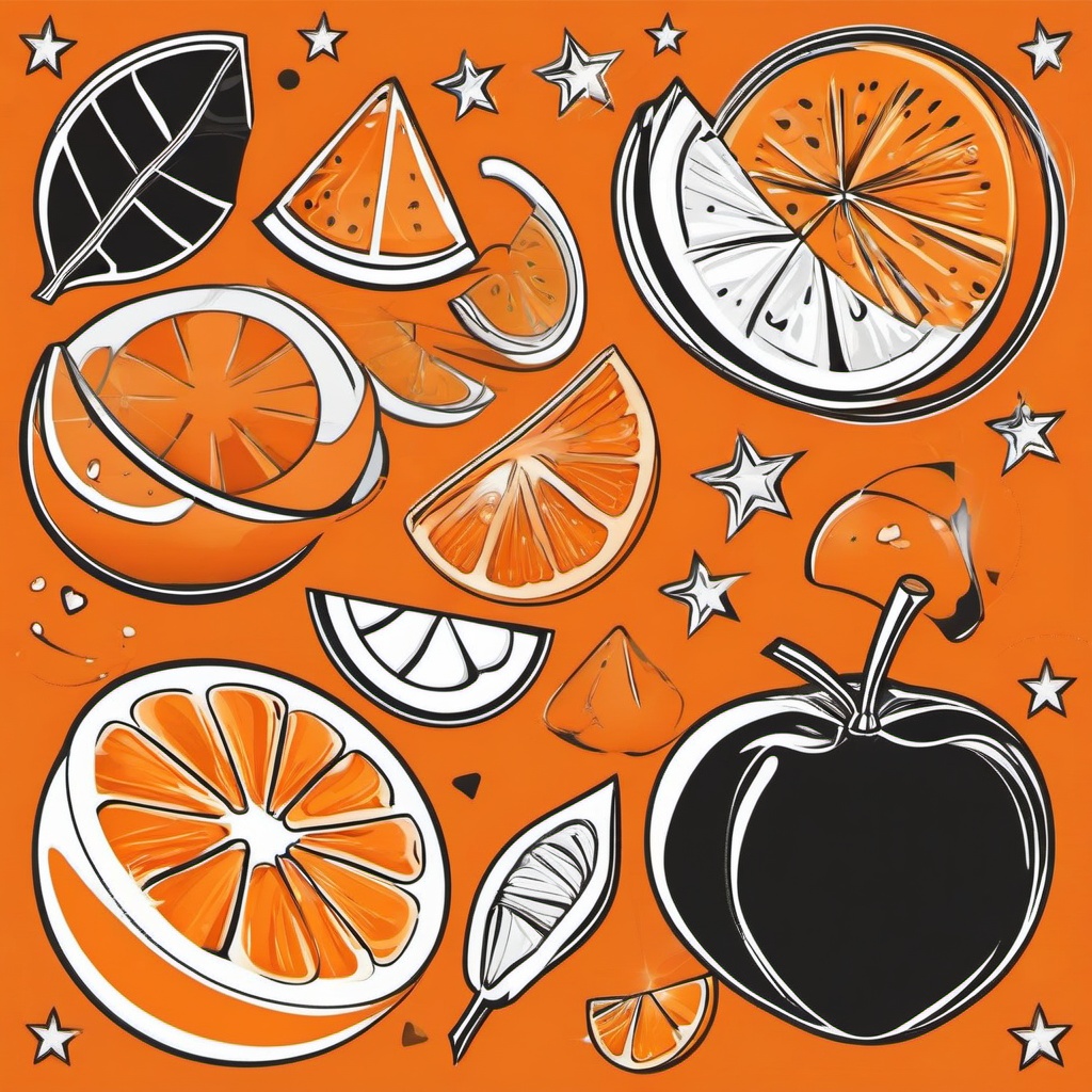 Orange clipart - orange with a playful design  clipart