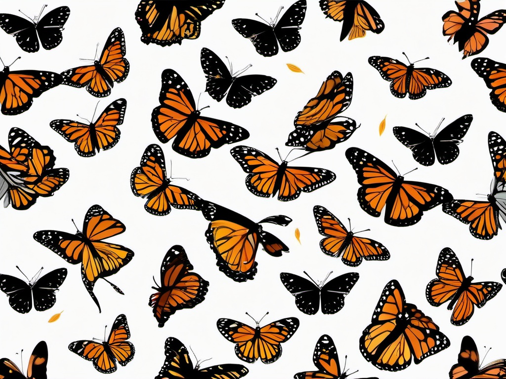 Monarch Butterfly clipart - Iconic butterfly species migrating in swarms, ,color clipart vector style