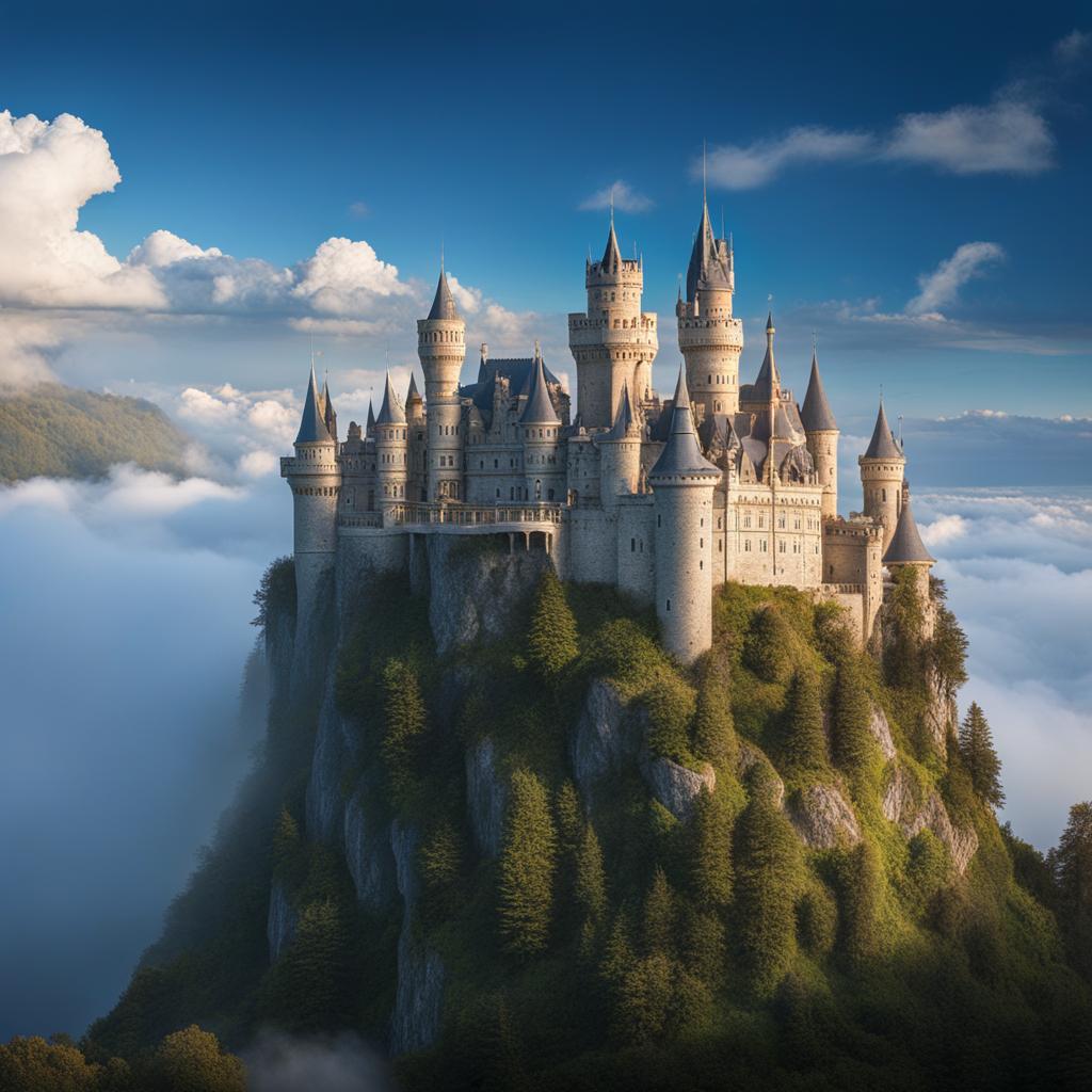 live like royalty in the cloud castle, a majestic castle that floats among the clouds. 