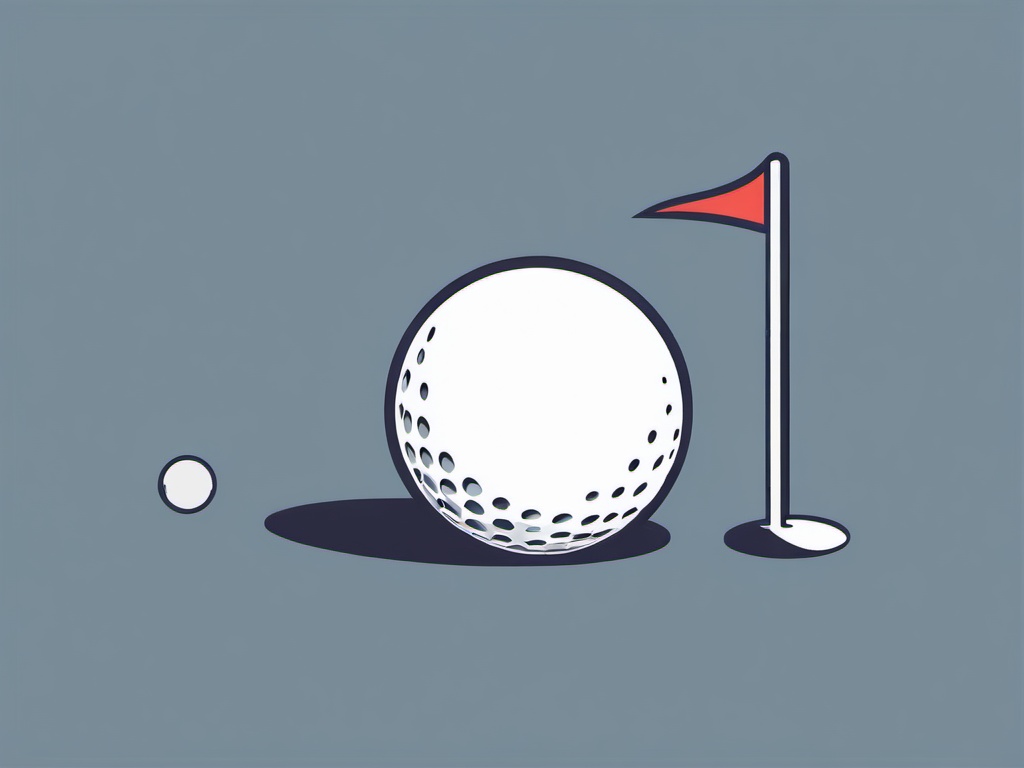 Golf Ball and Tee Clipart - A golf ball sitting on a tee.  color vector clipart, minimal style