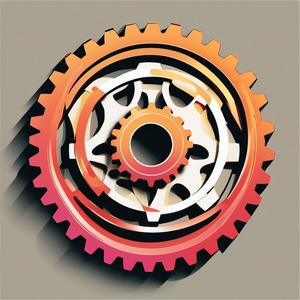 Clipart of a Gear - Gear symbolizing settings and configurations,  color vector clipart, minimal style