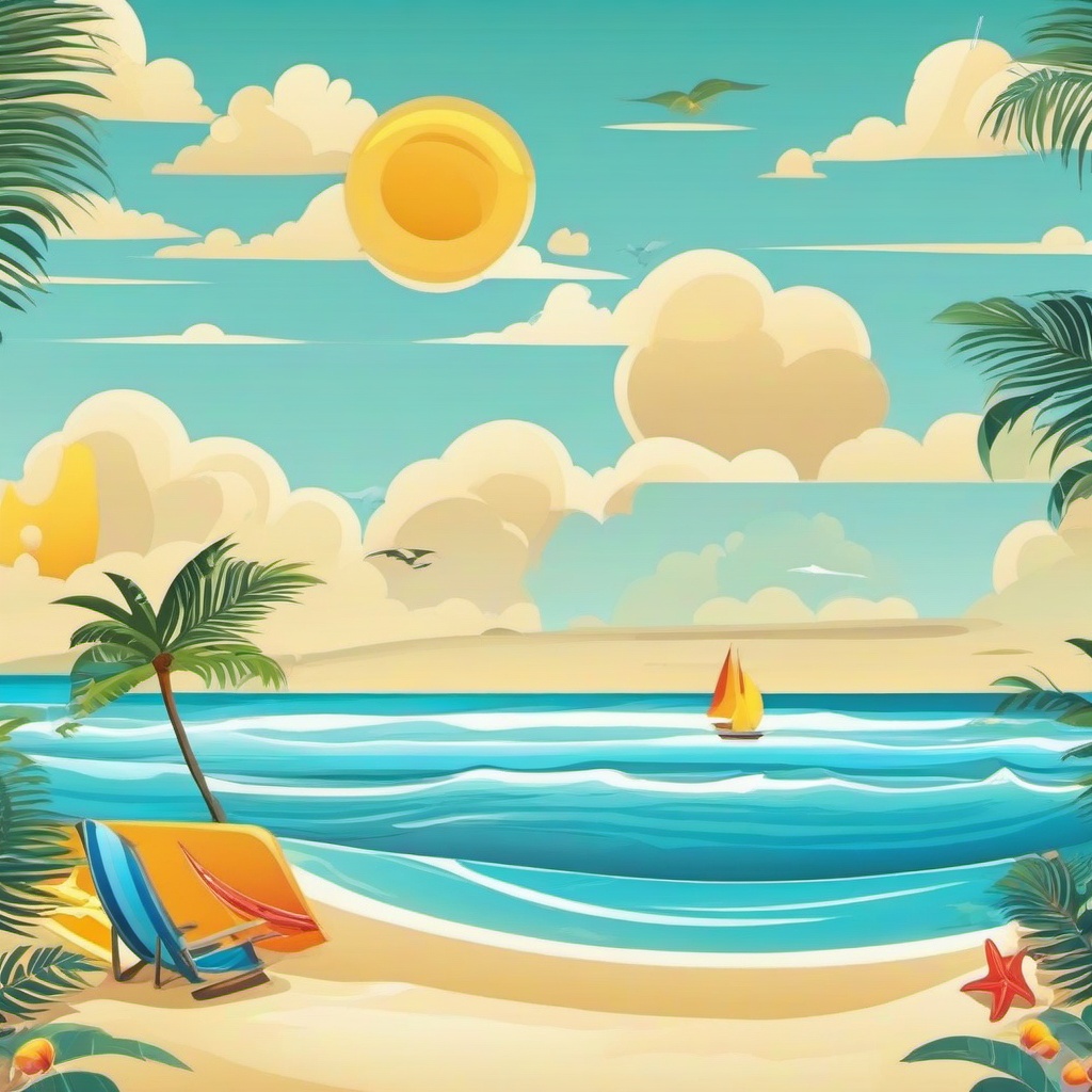 Beach background - beach cartoon wallpaper  