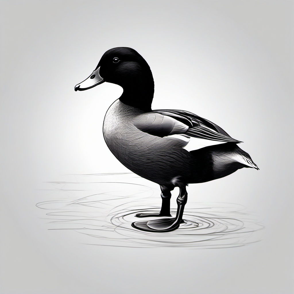 drawing of a scaup duck  minimal rough sketch scribbles,doodles,black and white