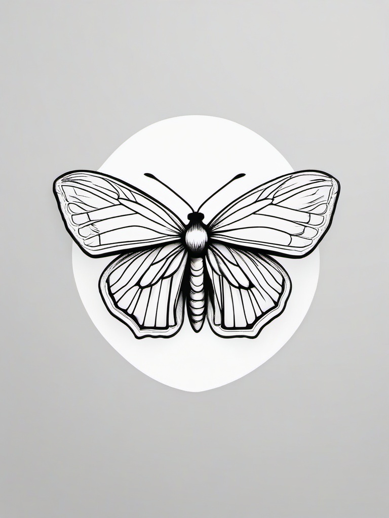 Harry Styles Moth Tattoo - Pay homage to Harry Styles with a tattoo inspired by his iconic moth design, symbolizing transformation and growth.  simple vector color tattoo, minimal, white background