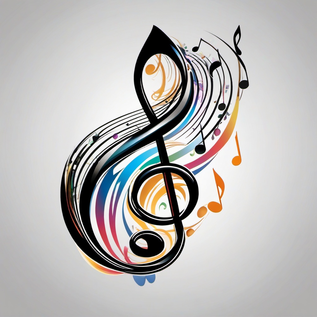 music note tattoo  simple vector color tattoo