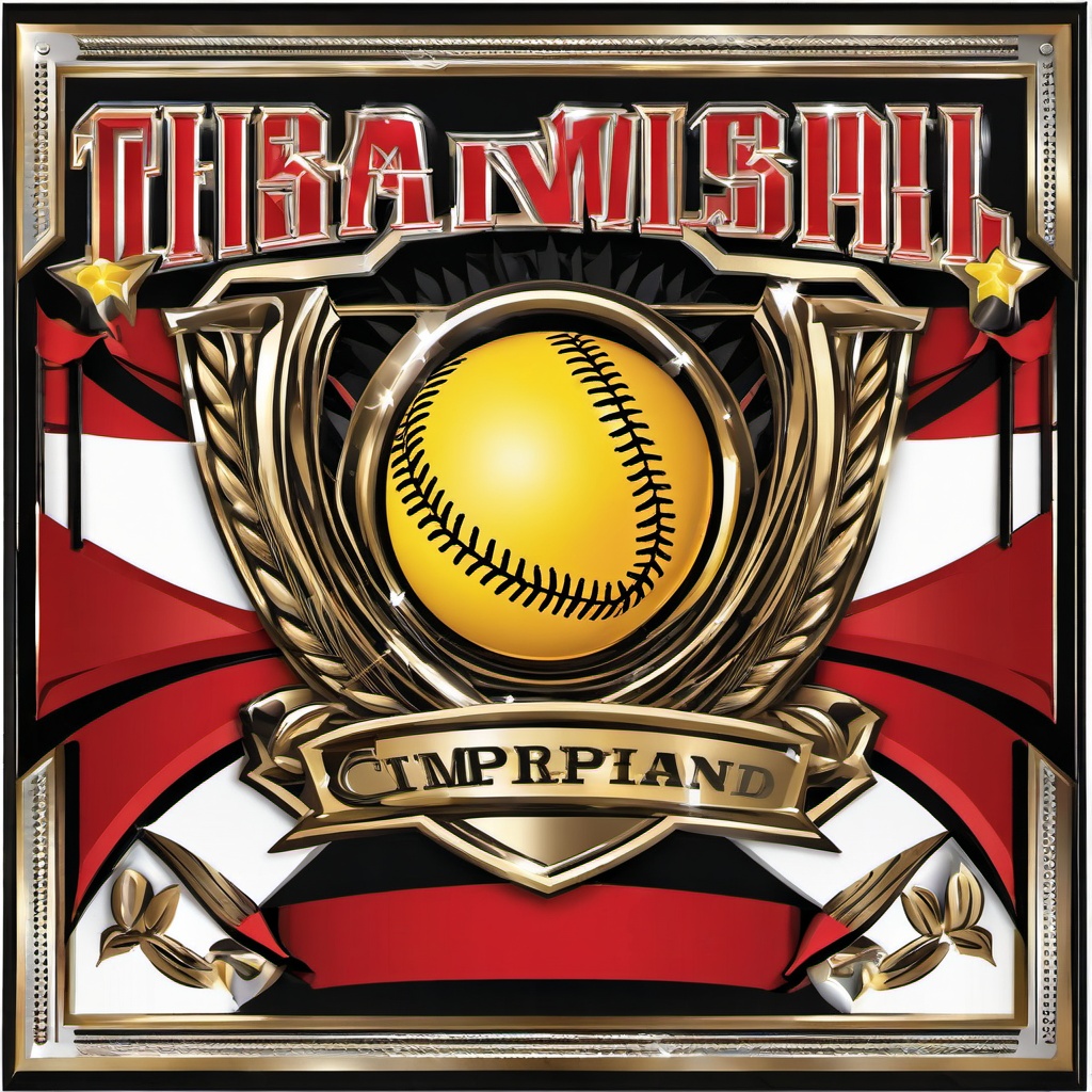 Softball clipart - softball trophy for championship  