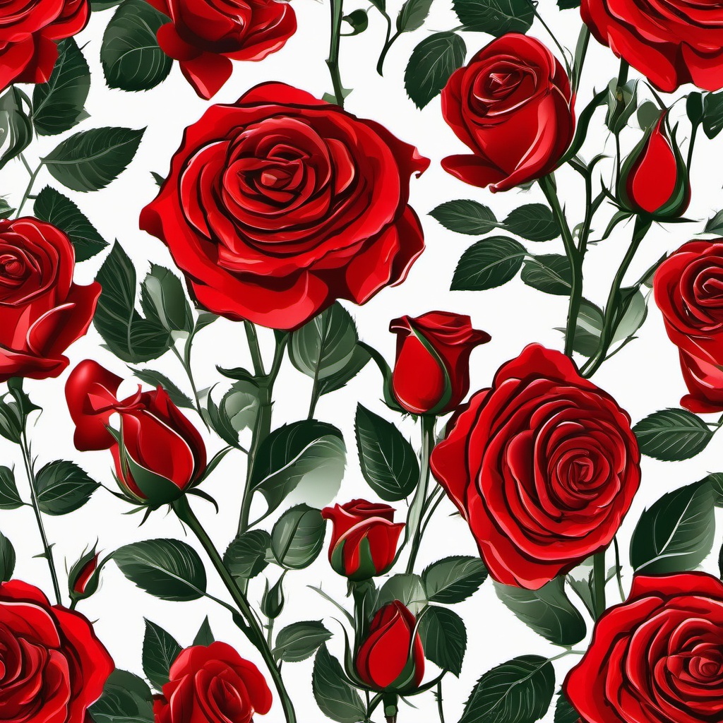 Red Rose Clipart - A vibrant red rose in full bloom, a symbol of love and passion.  color clipart, minimalist, vector art, 