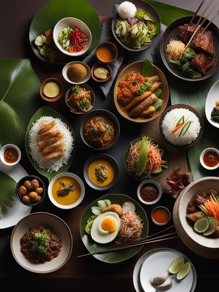 indonesian rijsttafel - a grand feast featuring a variety of dishes from across the archipelago. 