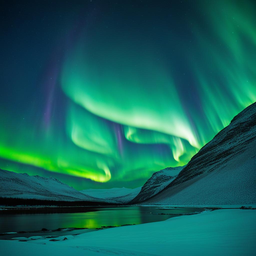 northern lights, witnessing the mesmerizing aurora borealis in the arctic night sky. 