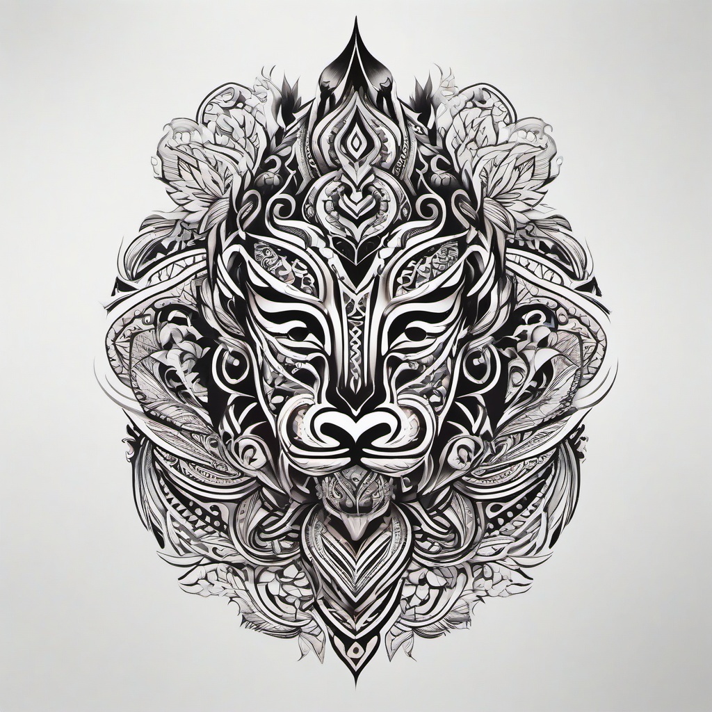 gambar tattoo maori  simple color tattoo,minimalist,white background