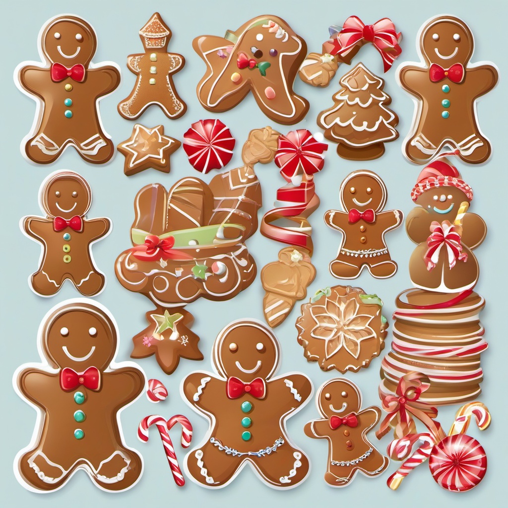 Gingerbread Man clipart - gingerbread man with festive accessories  