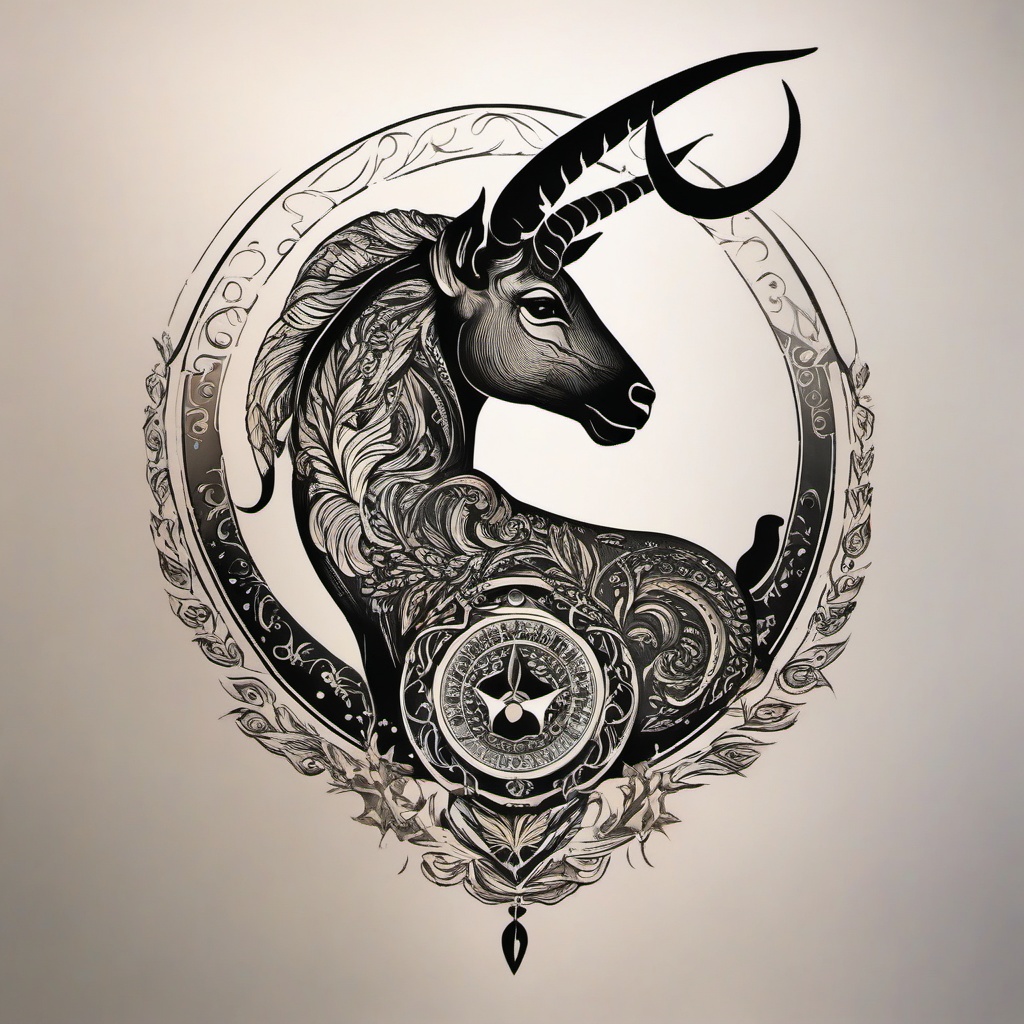 capricorn tattoo, embodying the determination and discipline of the capricorn zodiac sign. 