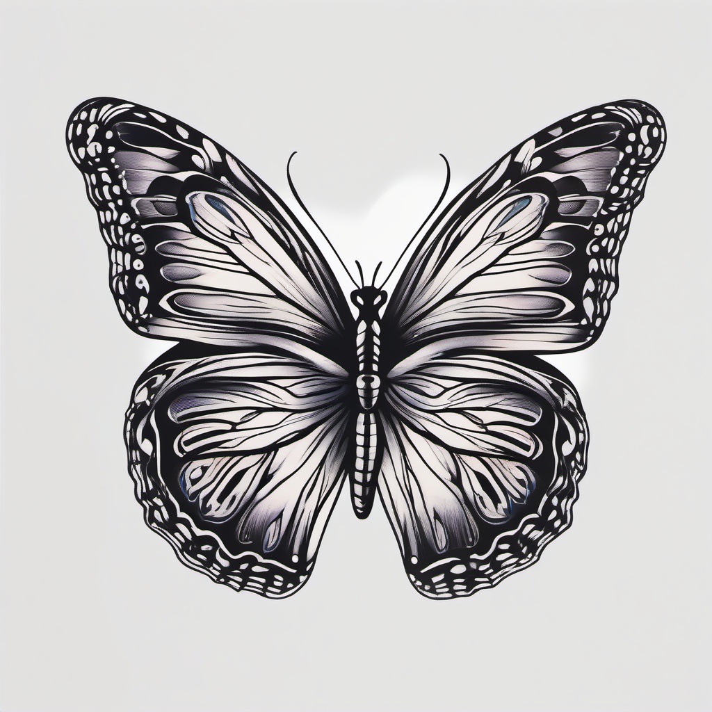 fake tattoo butterfly  simple color tattoo,white background,minimal