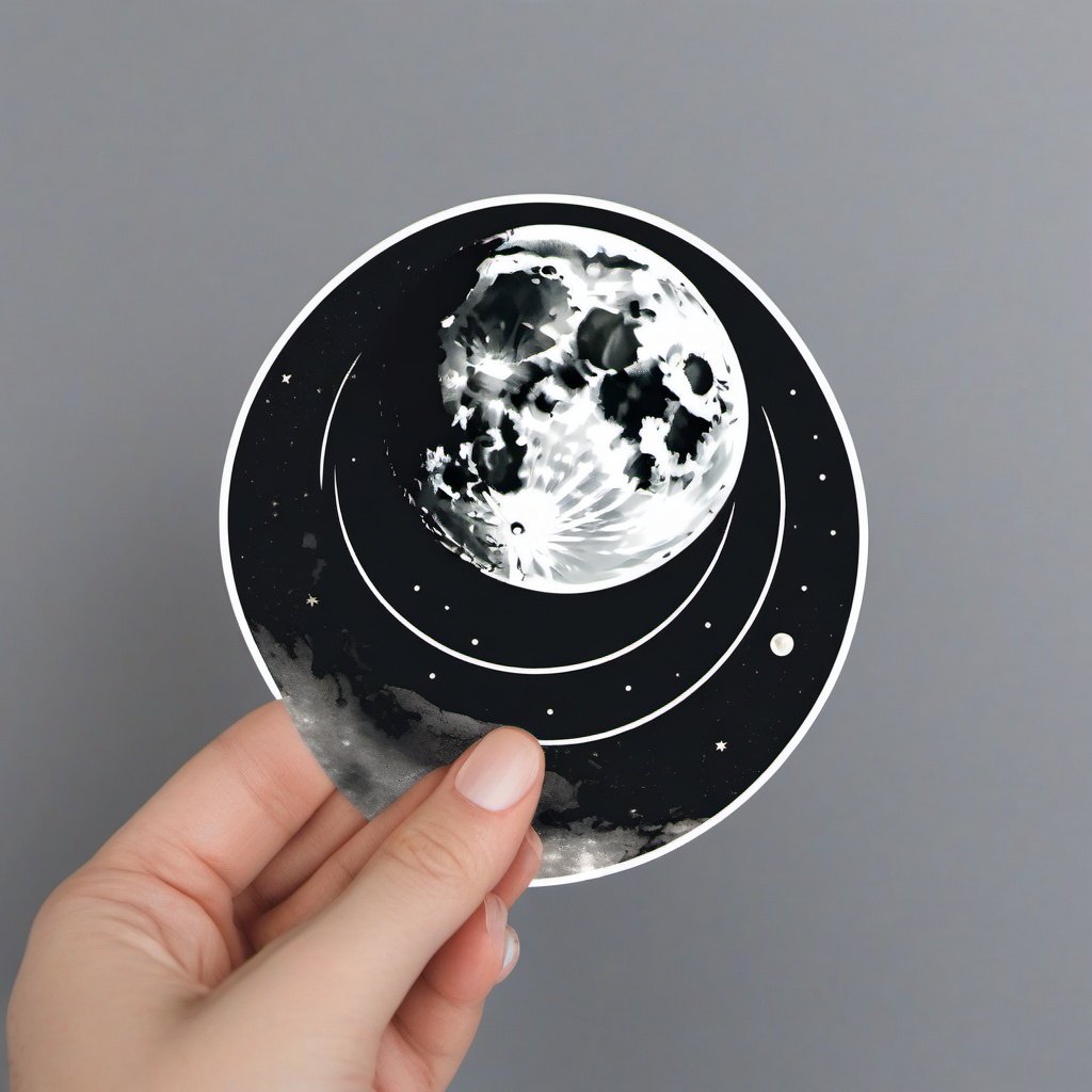 Moon phases sticker- Waxing and waning, , sticker vector art, minimalist design